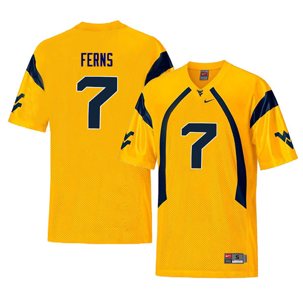 NCAA Men's Brendan Ferns West Virginia Mountaineers Yellow #7 Nike Stitched Football College Retro Authentic Jersey FV23L25SK